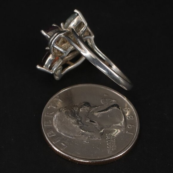 Sterling Silver Ring Genuine Citrine Amethyst Garnet Topaz Citrine Peridot US 6 - Picture 4 of 6